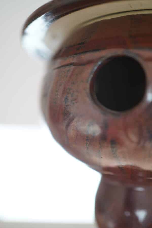 Nichoir à mésanges en grès émaillé rouge de fer – Image 4